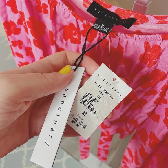 Revolve | Sanctuary Going Solo Crop Tie Top in Cherry Kiss - Picture 10 of 11